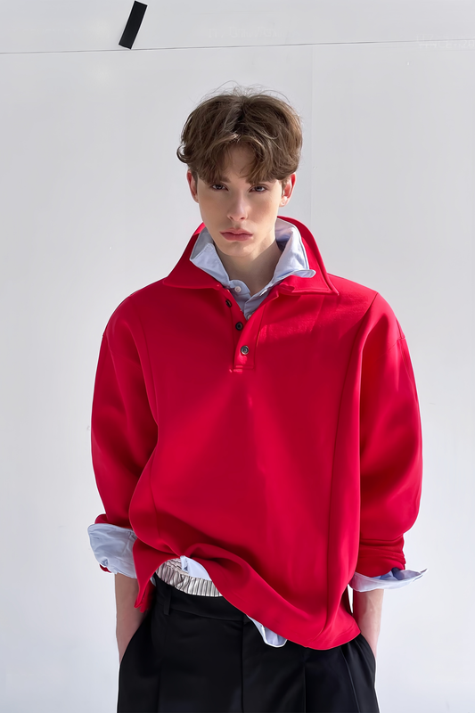 William red Dropped-shoulders shirt