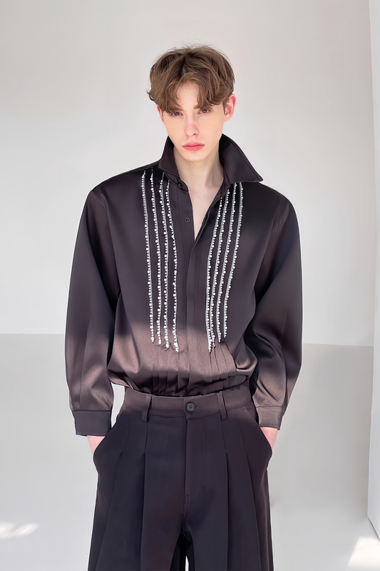 Mathis Black Faux-pearl Embellishment Shirt