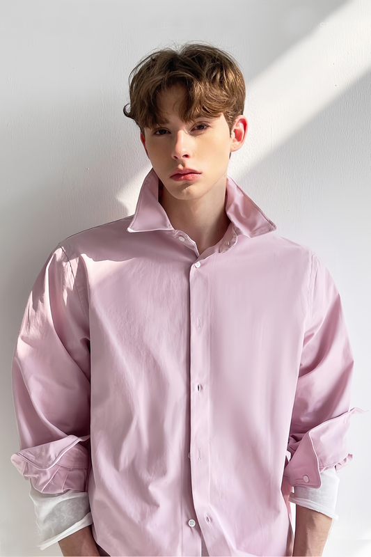 Vince pink folded collar shirt