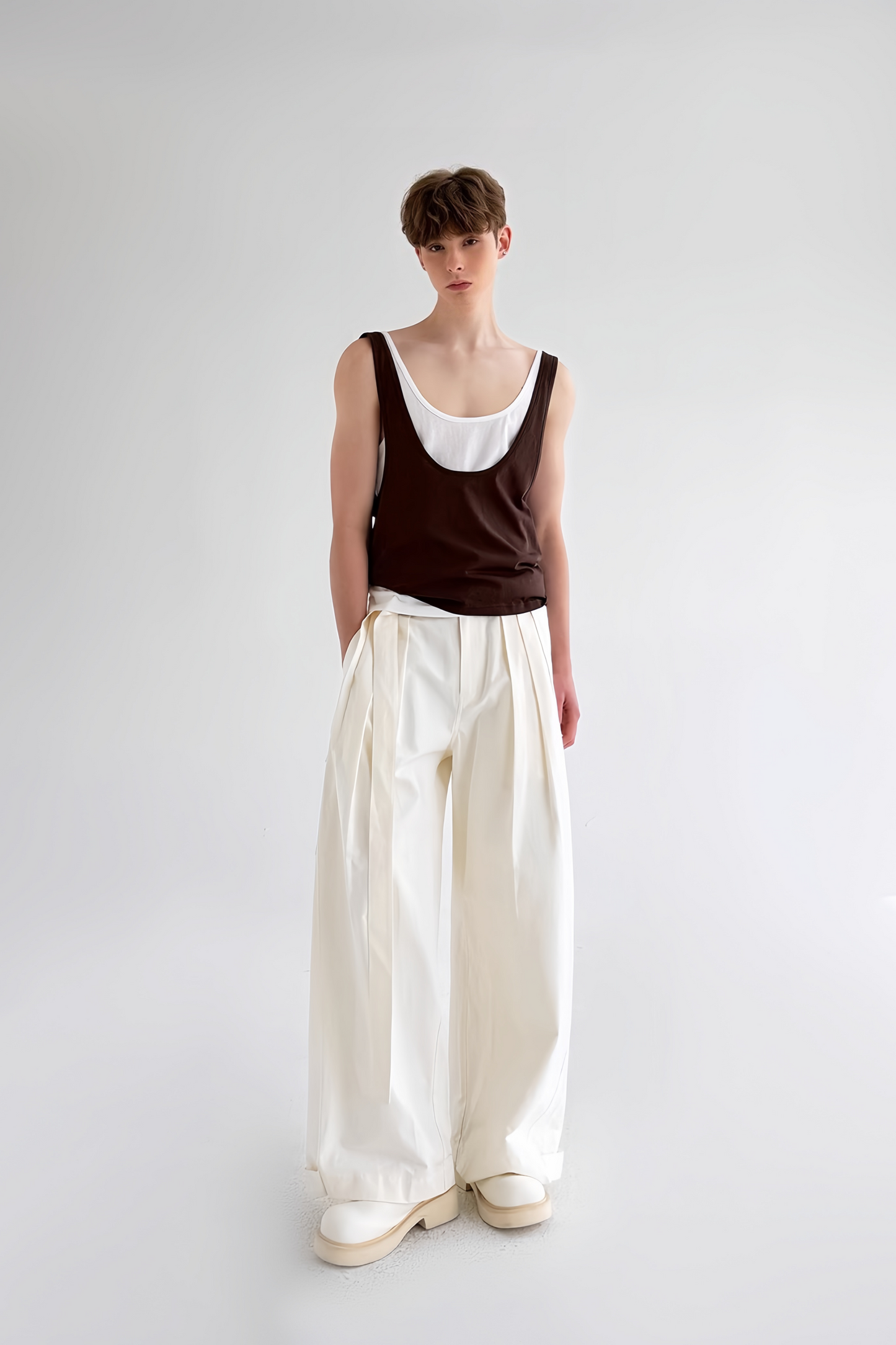 Adrien Brown Stacked Minimalist Tank Top