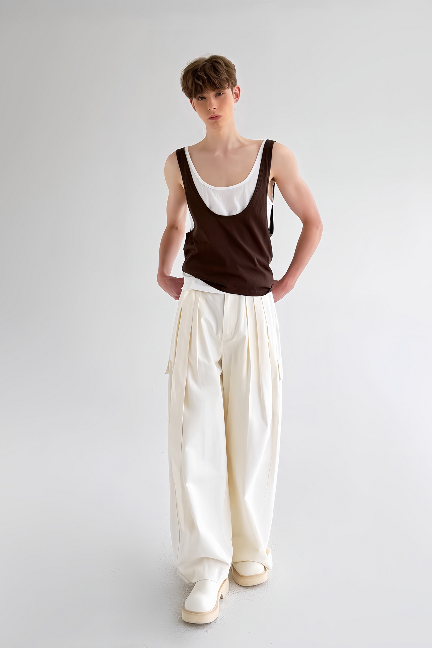 Adrien Brown Stacked Minimalist Tank Top