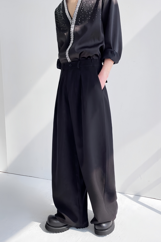 Sacha black loose-fit casual trendy trouser