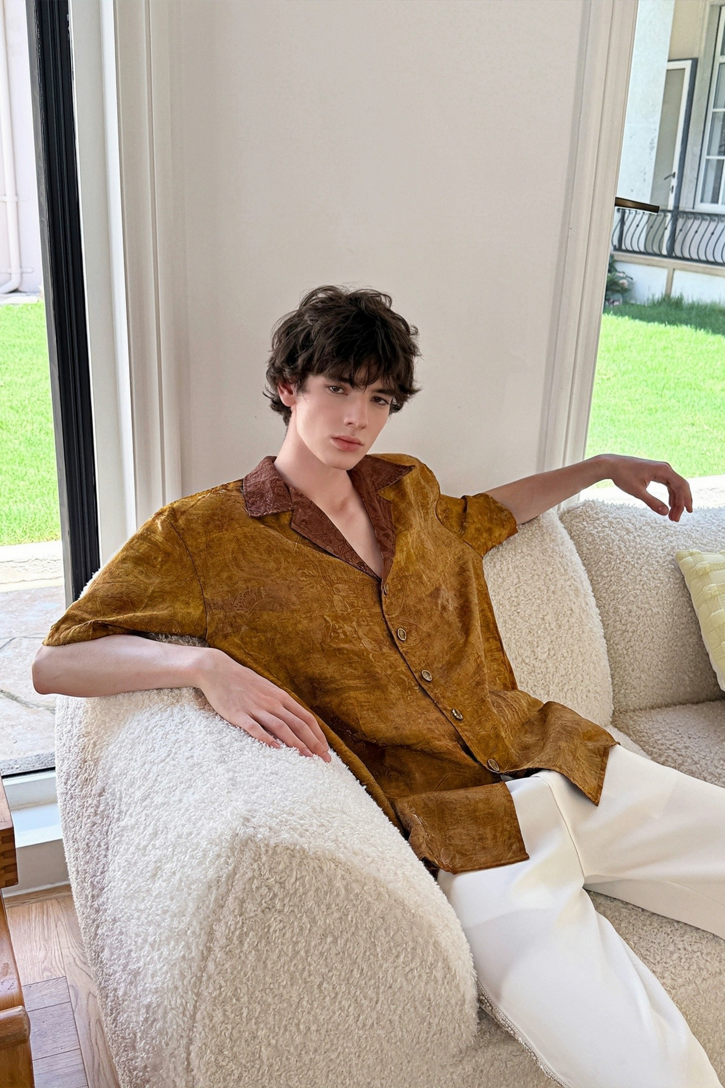 Alexandre Ginger Yellow Fully Print Shirt