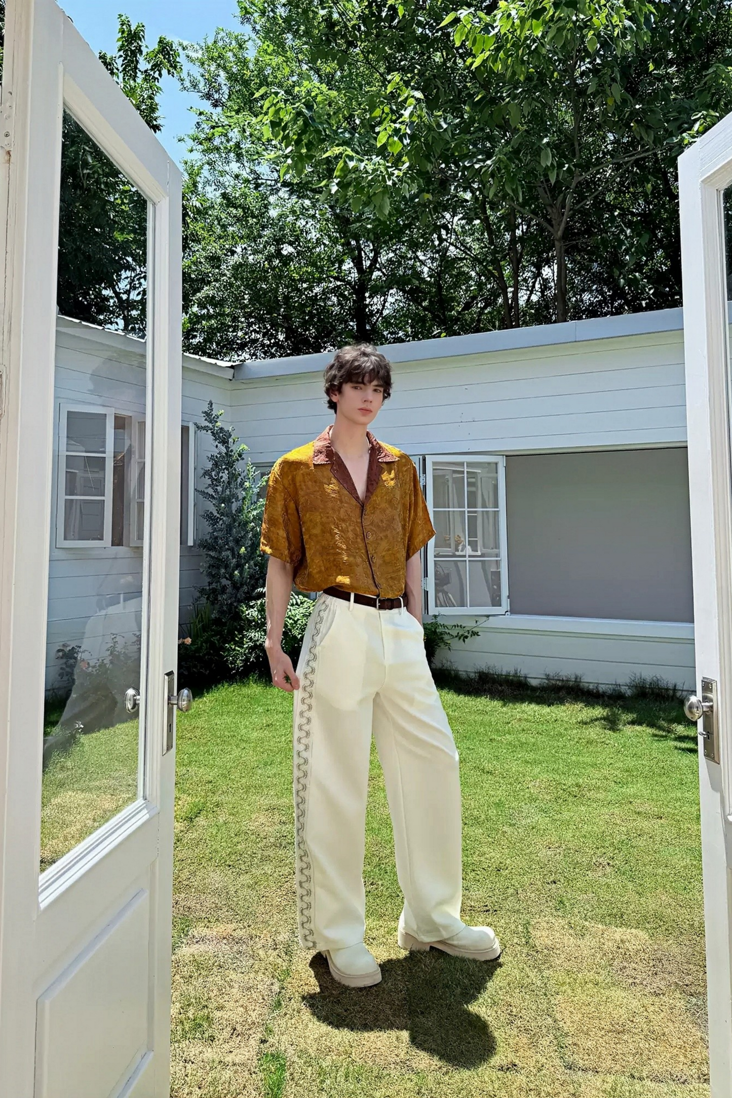 Alexandre Ginger Yellow Fully Print Shirt