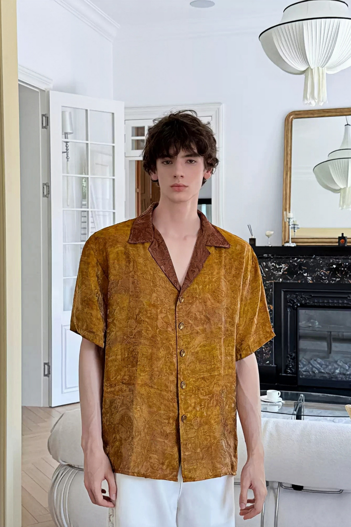 Alexandre Ginger Yellow Fully Print Shirt
