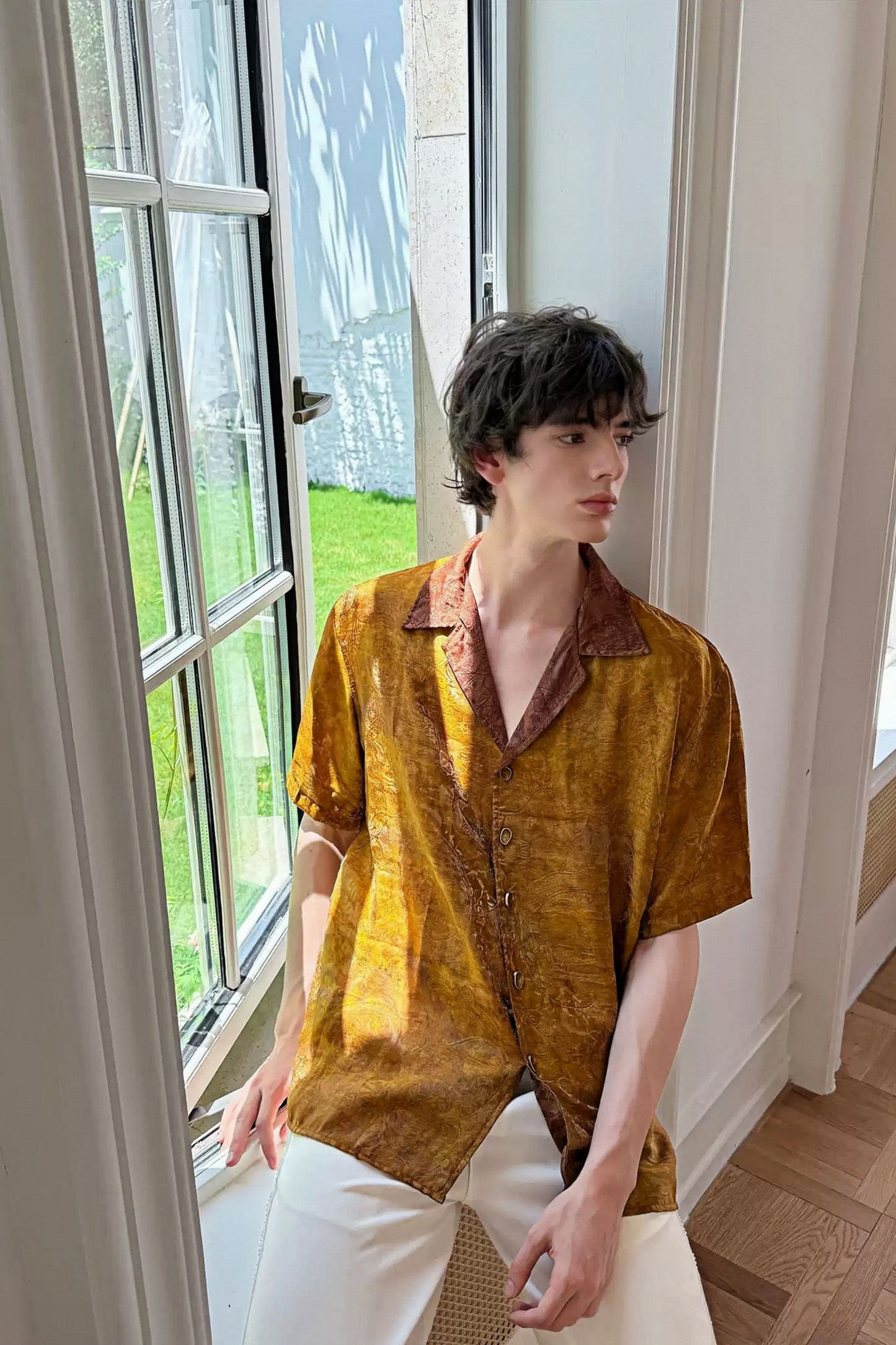 Alexandre Ginger Yellow Fully Print Shirt